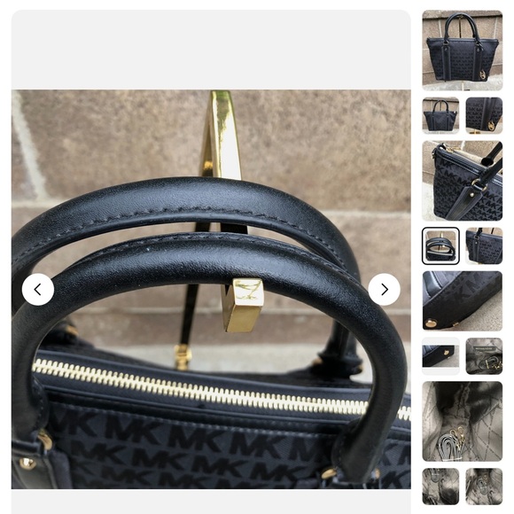 🖤Michael Kors Signature Griffin Jacquard Satchel Crossbody Newer Handbag - Picture 6 of 15